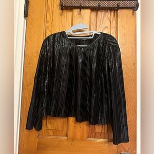 Zara long sleeve shirt. Shiny material. Slightly cropped fit. Size Medium.